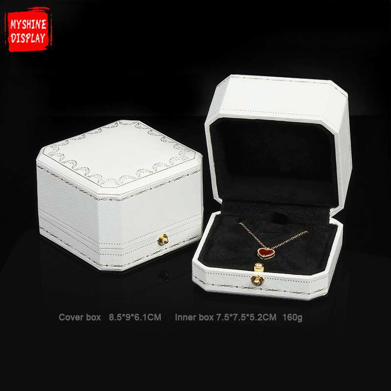 Wholesale New Style Multifunction Luxury Leatherette Paper Necklace Gift Jewelry Box Packaging Custom