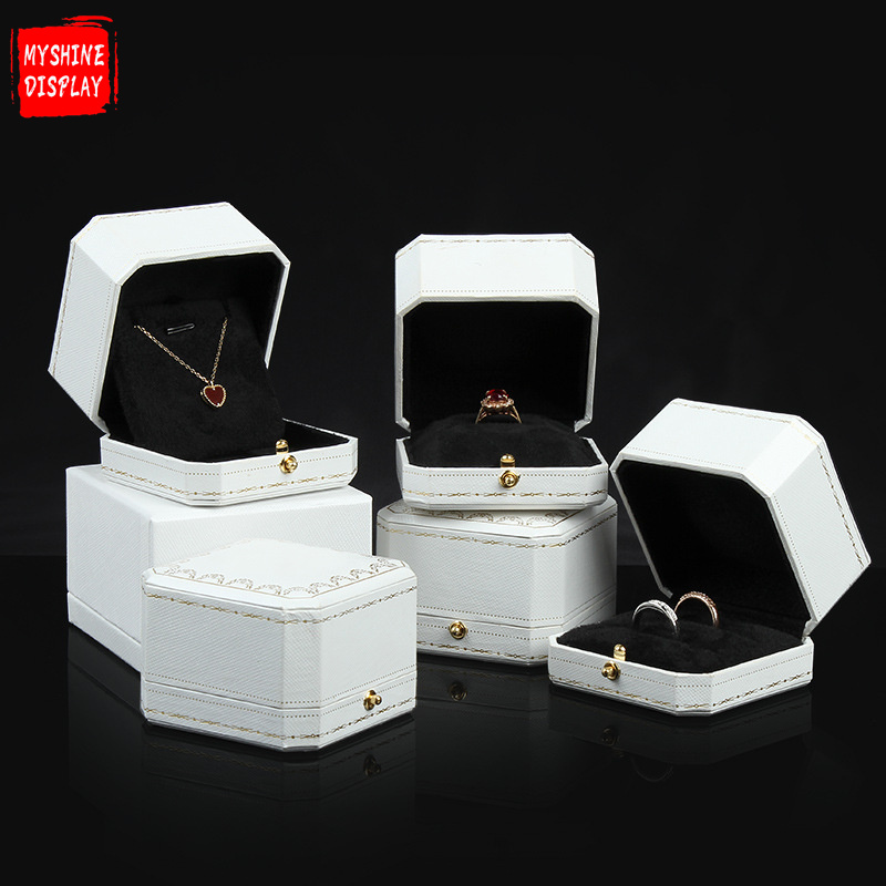 Wholesale New Style Multifunction Luxury Leatherette Paper Necklace Gift Jewelry Box Packaging Custom