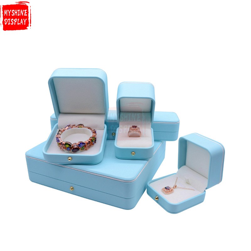 Portable Jewellery Box Packaging Organizer Pu Leather Jewelry Boxes For Ring Necklace