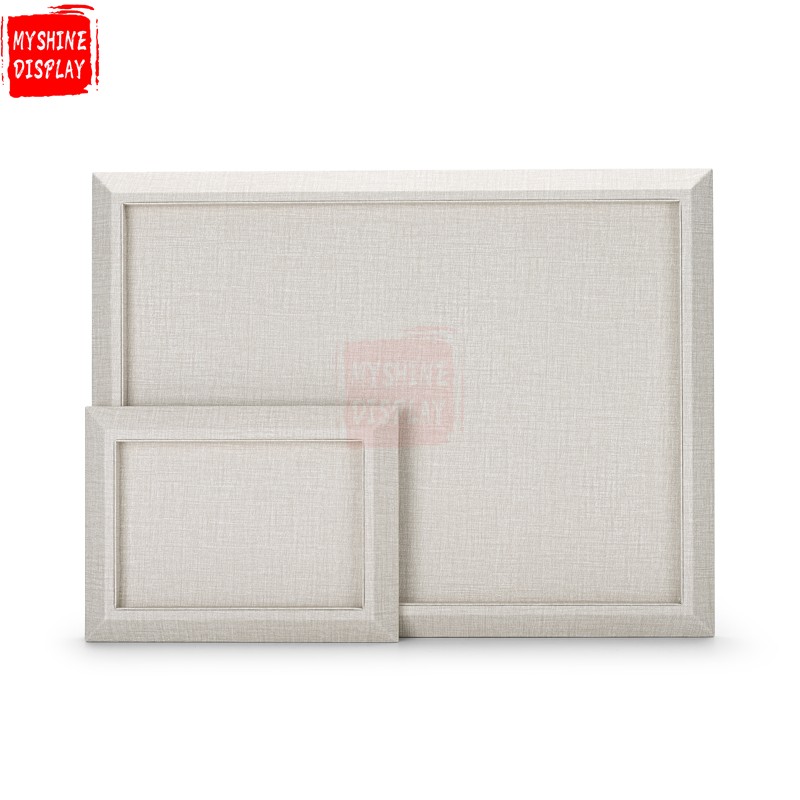 Beige PU leather flat jewelry display tray