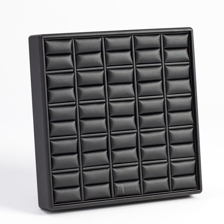 MYSHINE DISPLAY 25-slot PU leather ring display tray