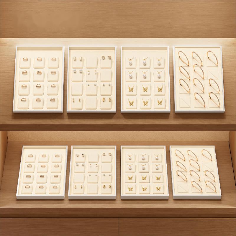 Luxury Microfiber cream leather Jewelry tray