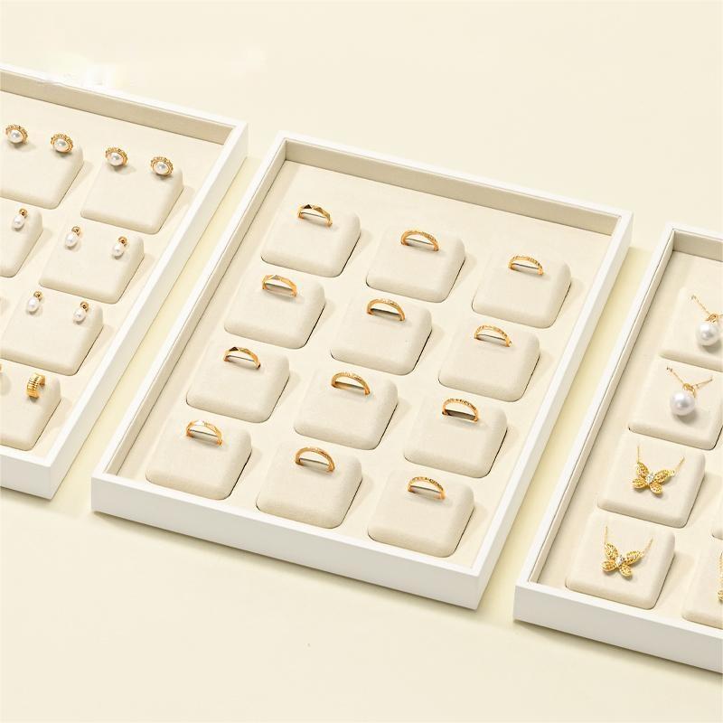 Luxury Microfiber cream leather Jewelry tray